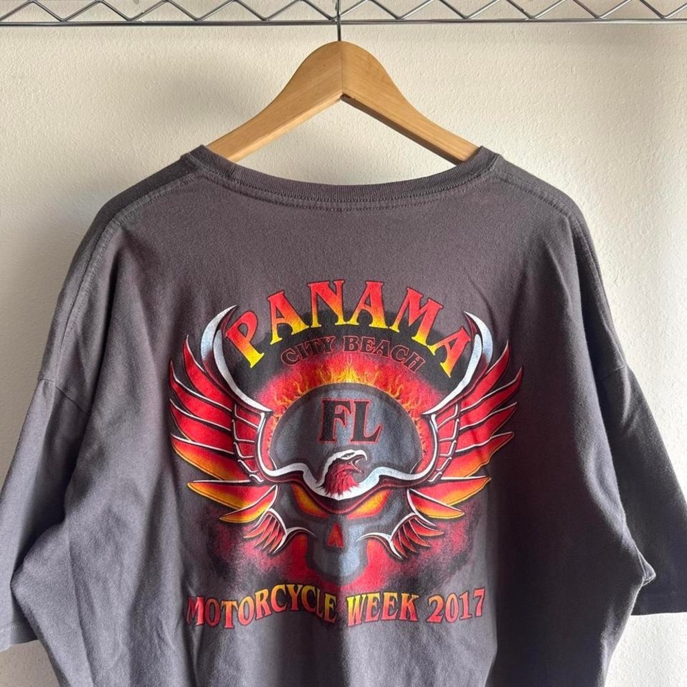 Vintage Harley Davidson Panama City Beach FL Motorcycle Tee 2017 Biker 2XL